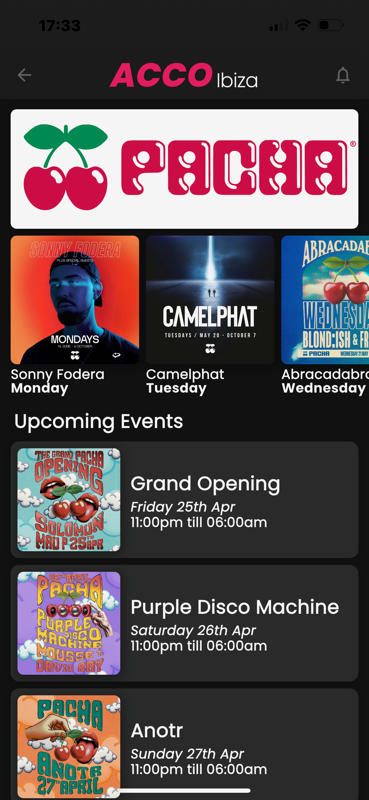 ACCO Ibiza App - Club Details