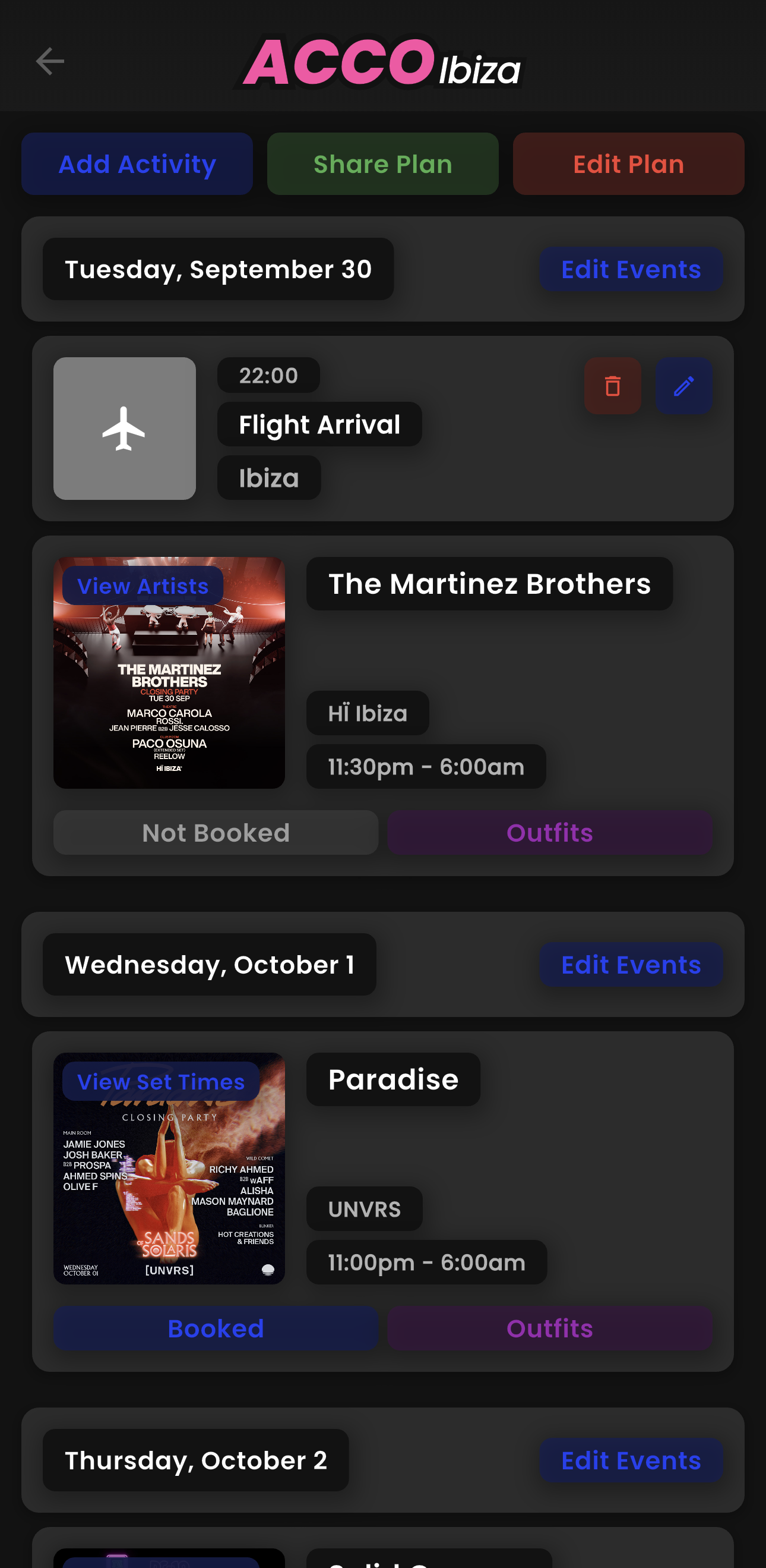ACCO Ibiza App - Trip Planner
