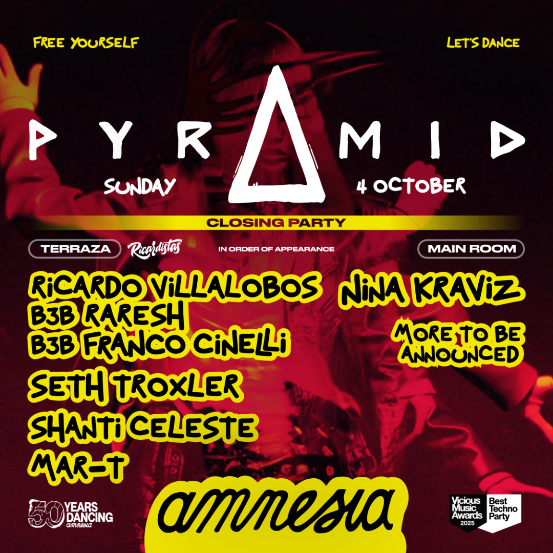 Pyramid at Amnesia on Sunday, October 4, 2026