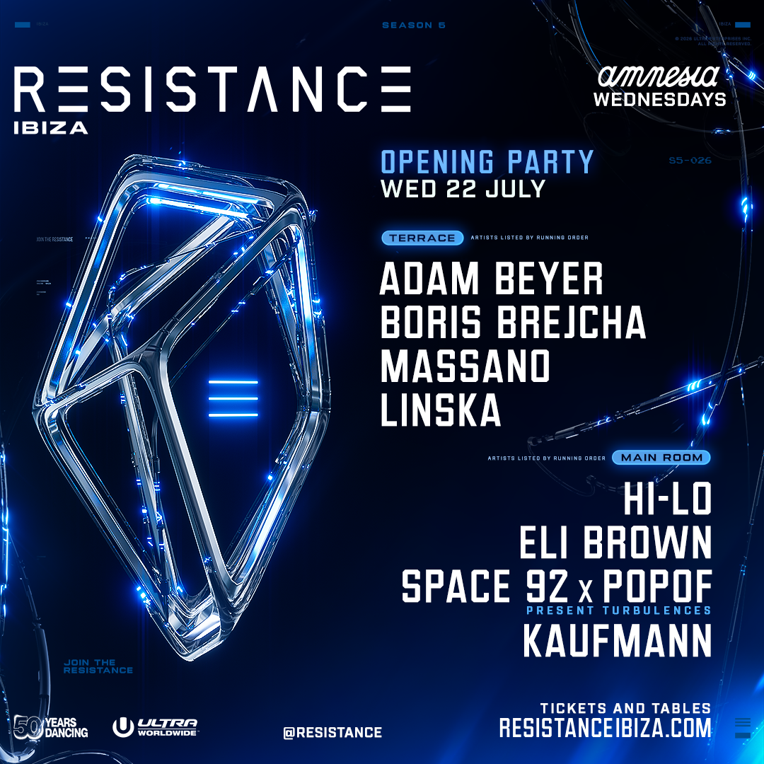 Resistance at Amnesia on Wednesday, July 22, 2026