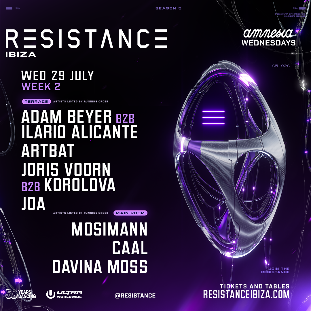 Resistance at Amnesia on Wednesday, July 29, 2026