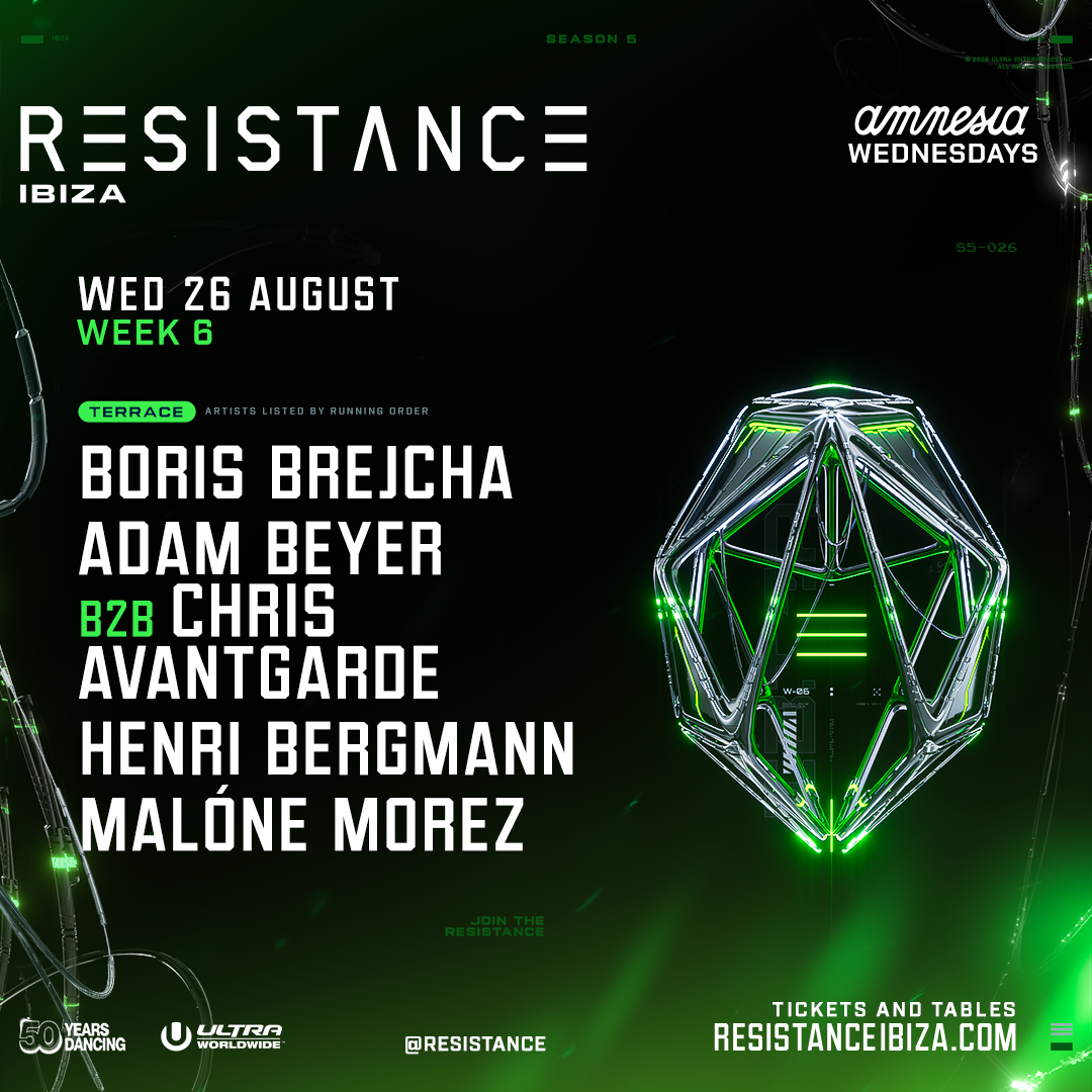 Resistance at Amnesia on Wednesday, August 26, 2026