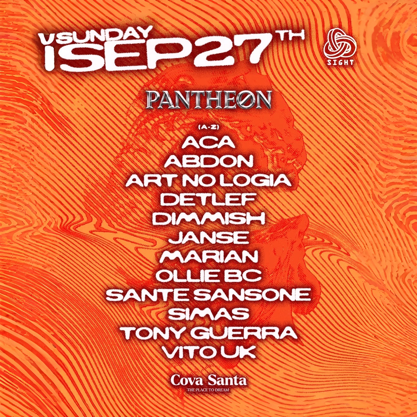 Pantheon at Cova Santa on Sunday, September 27, 2026