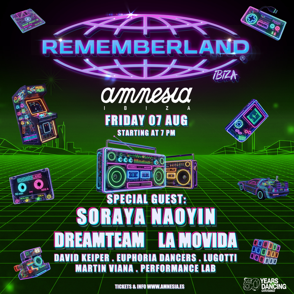 Rememberland at Amnesia on Friday, August 7, 2026