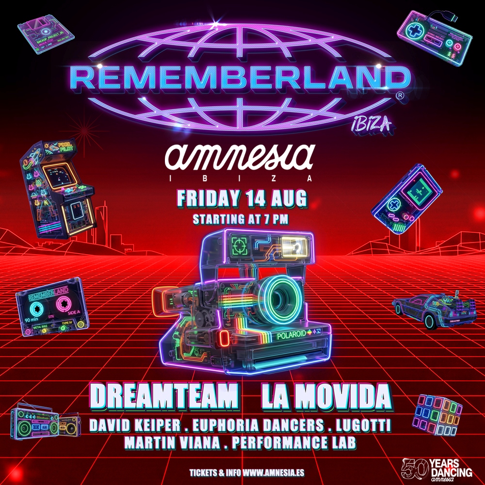 Rememberland at Amnesia on Friday, August 14, 2026