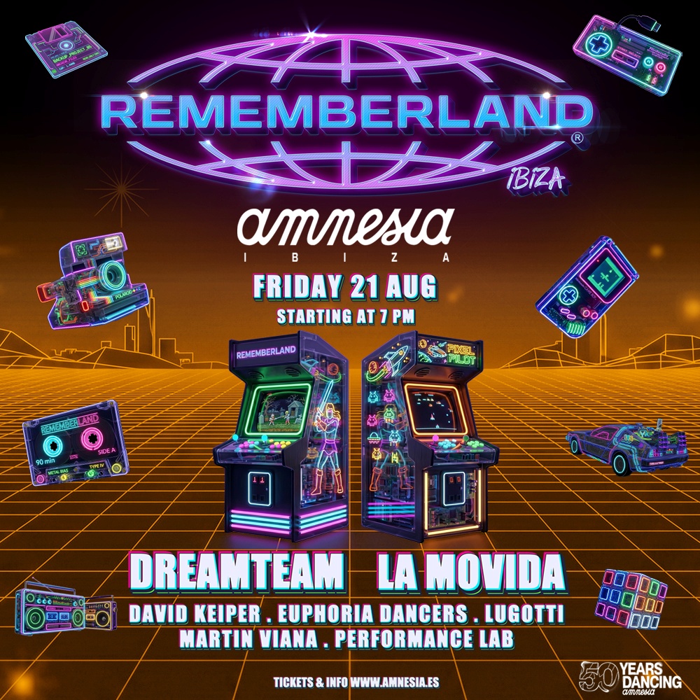 Rememberland at Amnesia on Friday, August 21, 2026