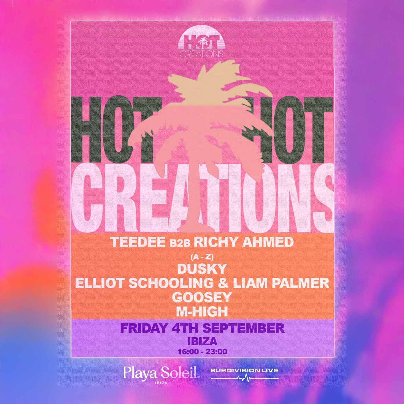 Hot Creations at Playa Soleil on Friday, September 4, 2026