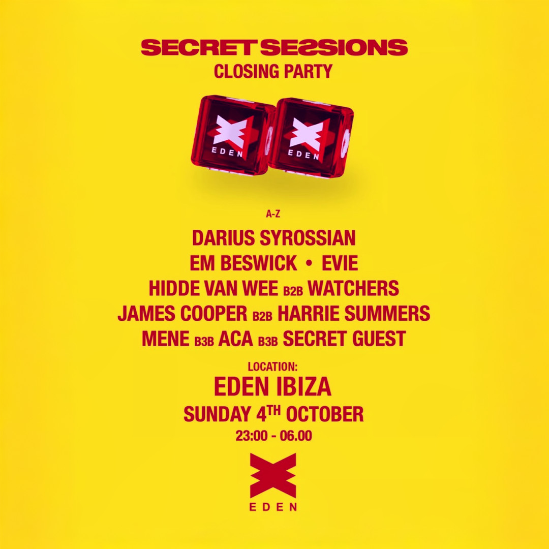 Secret Sessions at Eden on Sunday, October 4, 2026