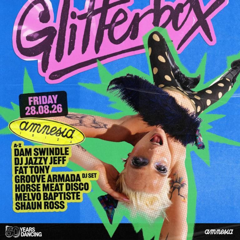 Glitterbox at Amnesia on Friday, August 28, 2026