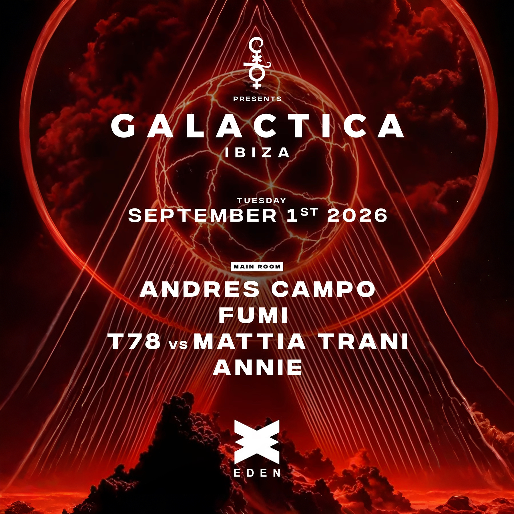 Galactica at Eden on Tuesday, September 1, 2026
