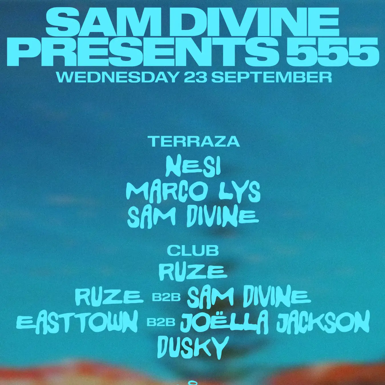 555 at Cova Santa on Wednesday, September 23, 2026