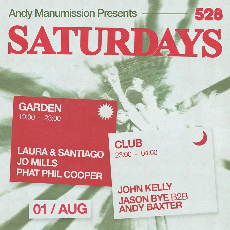 Saturdays at 528 on Saturday, August 1, 2026