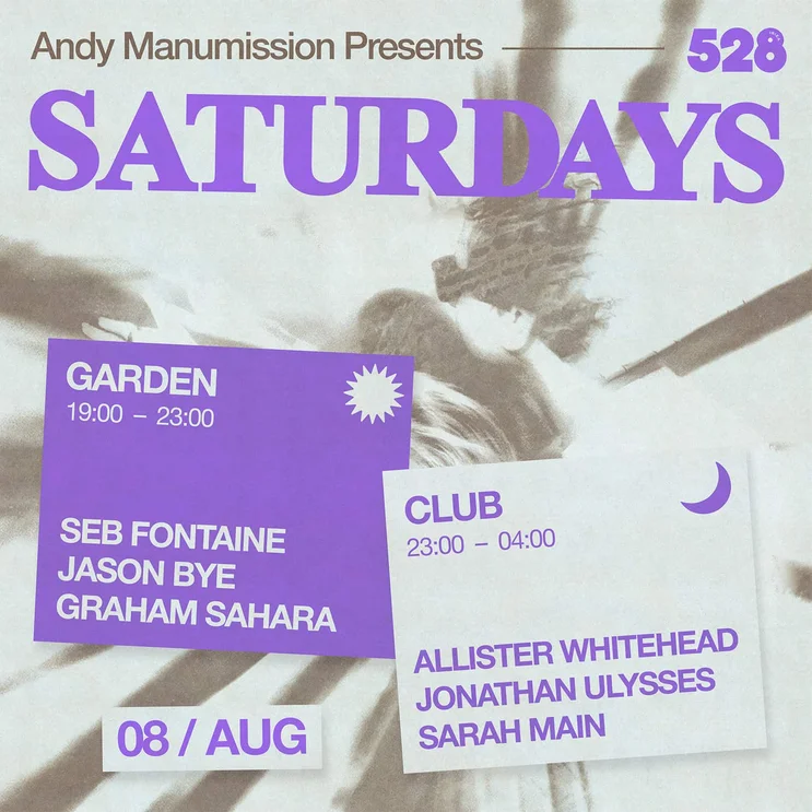 Saturdays at 528 on Saturday, August 8, 2026