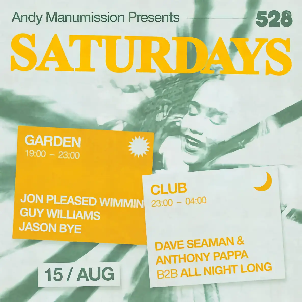 Saturdays at 528 on Saturday, August 15, 2026