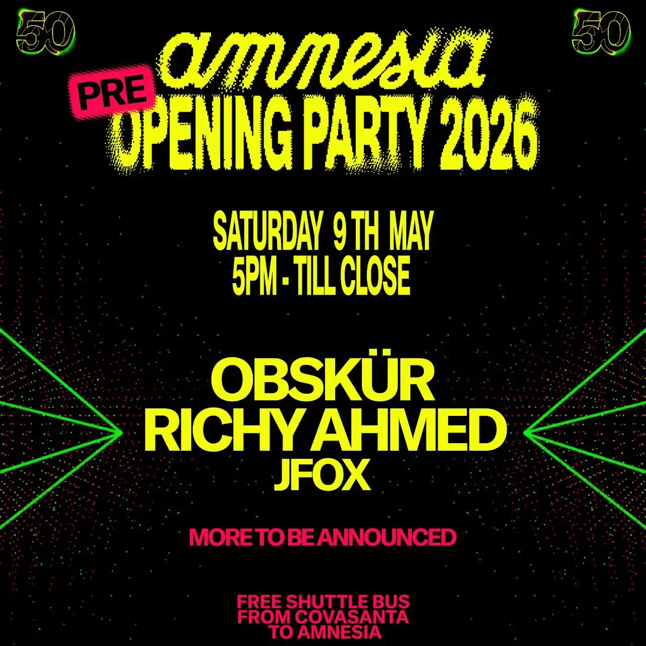 Amnesia Pre Opening Party at Cova Santa on Saturday, May 9, 2026