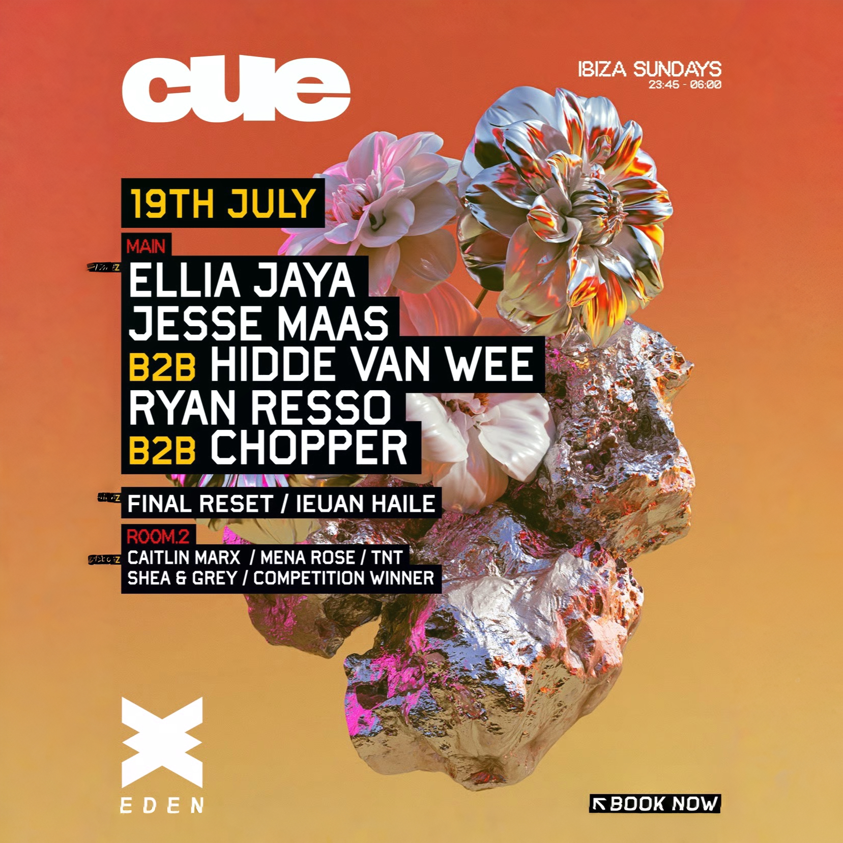 Cue at Eden on Sunday, July 19, 2026
