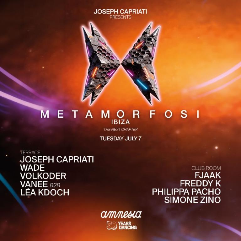 Metamorfosi at Amnesia on Tuesday, July 7, 2026