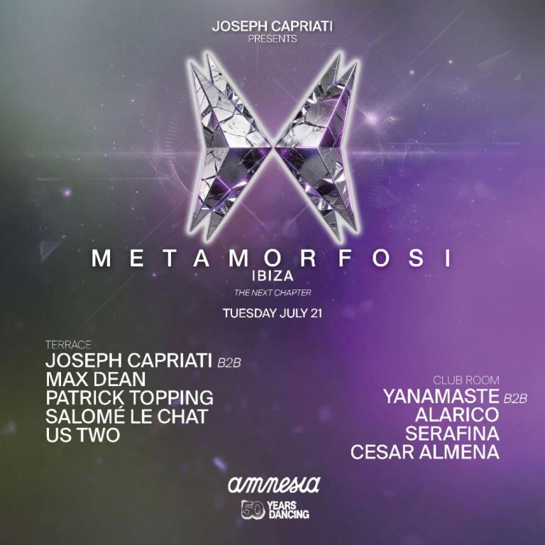 Metamorfosi at Amnesia on Tuesday, July 21, 2026