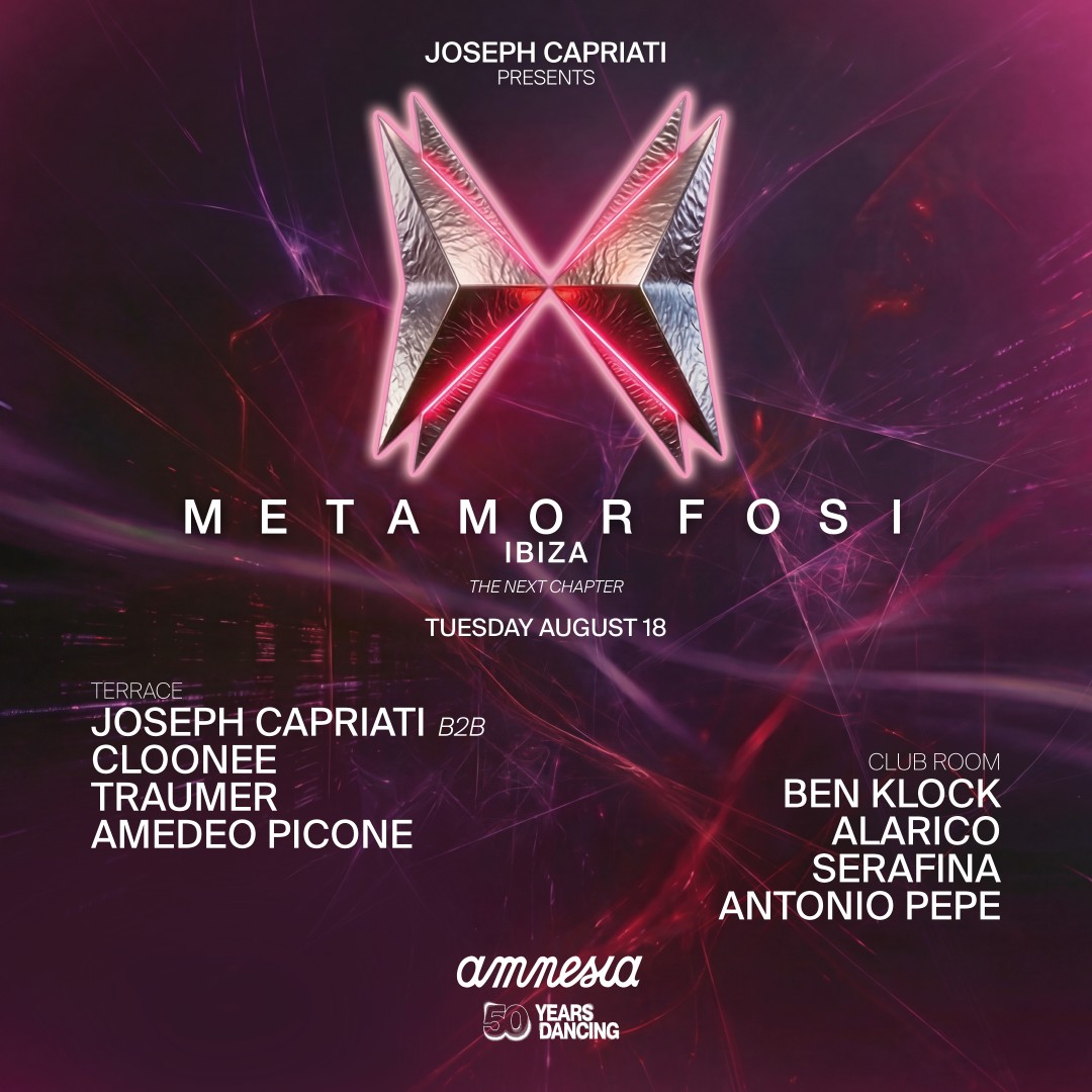 Metamorfosi at Amnesia on Tuesday, August 18, 2026
