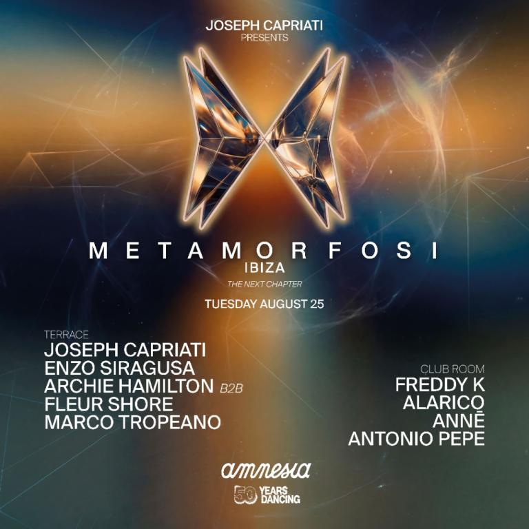 Metamorfosi at Amnesia on Tuesday, August 25, 2026