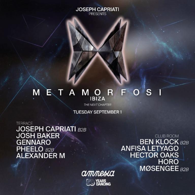 Metamorfosi at Amnesia on Tuesday, September 1, 2026