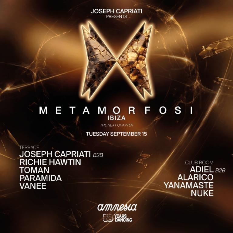 Metamorfosi at Amnesia on Tuesday, September 15, 2026