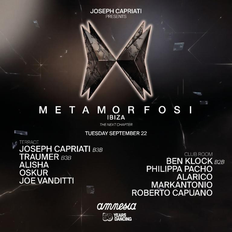 Metamorfosi at Amnesia on Tuesday, September 22, 2026