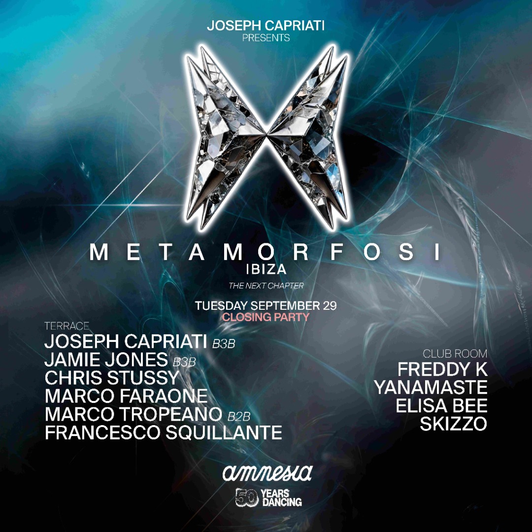 Metamorfosi at Amnesia on Tuesday, September 29, 2026