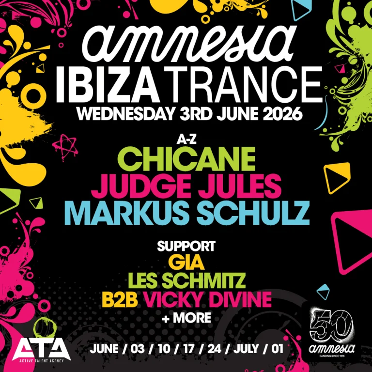 Ibiza Trance at Amnesia on Wednesday, June 3, 2026