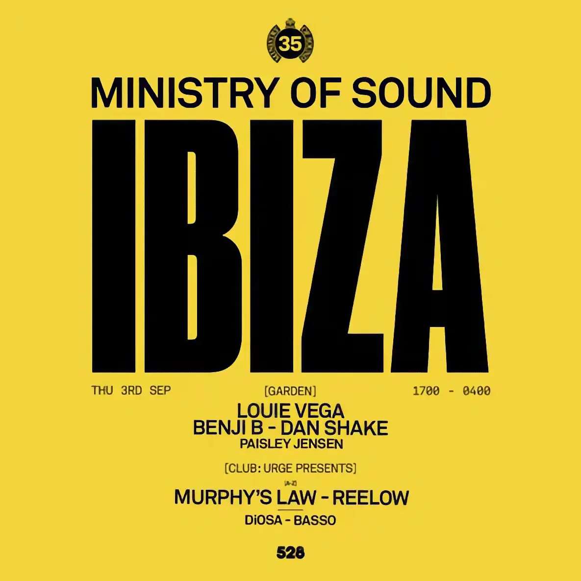 Ministry of Sound at 528 on Thursday, September 3, 2026