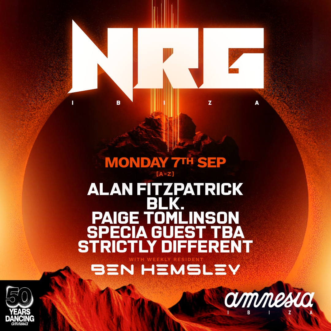 Nrg at Amnesia on Monday, September 7, 2026
