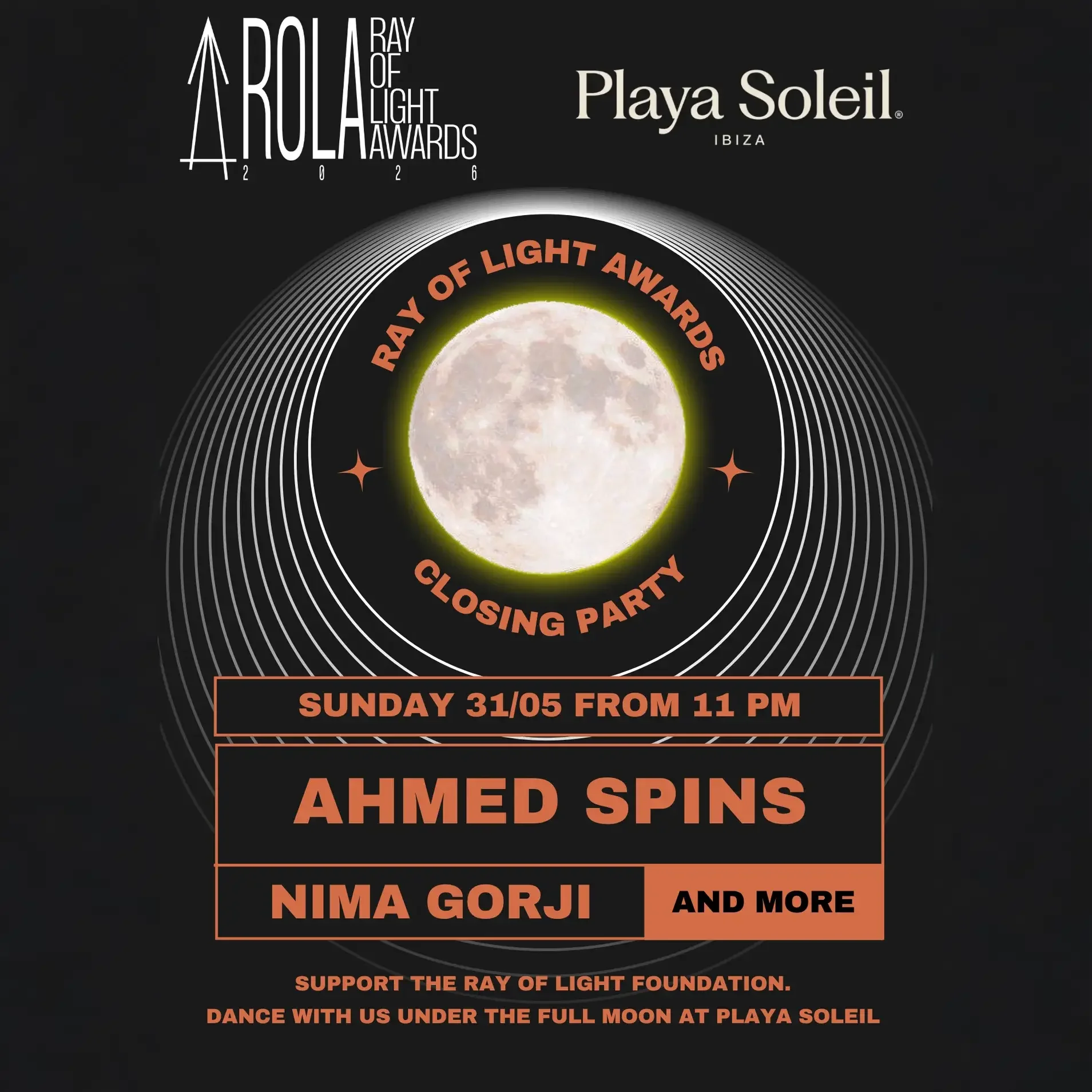 Ray of Light Awards at Playa Soleil on Sunday, May 31, 2026