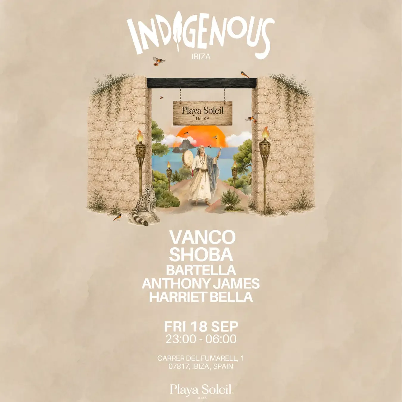 Indigenous at Playa Soleil on Friday, September 18, 2026