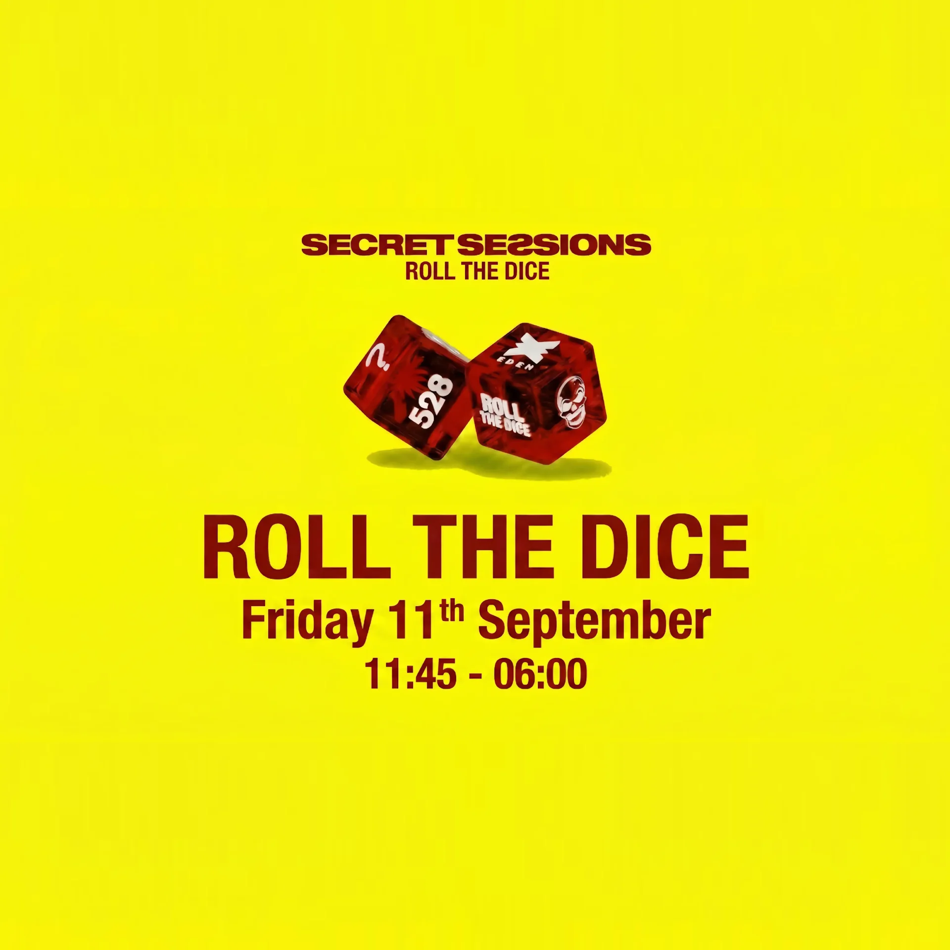 Secret Sessions at Eden on Friday, September 11, 2026